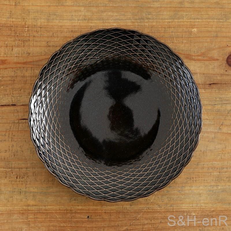 瀬戸焼 取皿 ダイヤ 黒 陶器 お皿 平皿 小皿 プレート かわいい