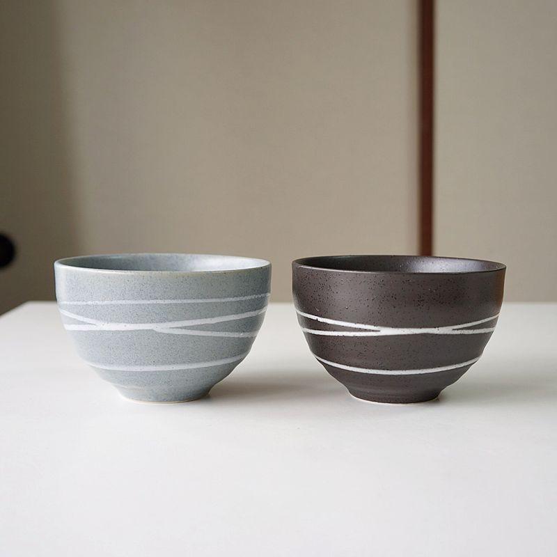 夫婦茶碗 ペア茶碗 ギフト ペアセット 螺旋 モダン 美濃焼 お茶碗