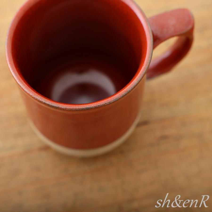 大きい マグカップ 380cc 有田焼 コーヒーマグ コーヒーカップ 鉄赤