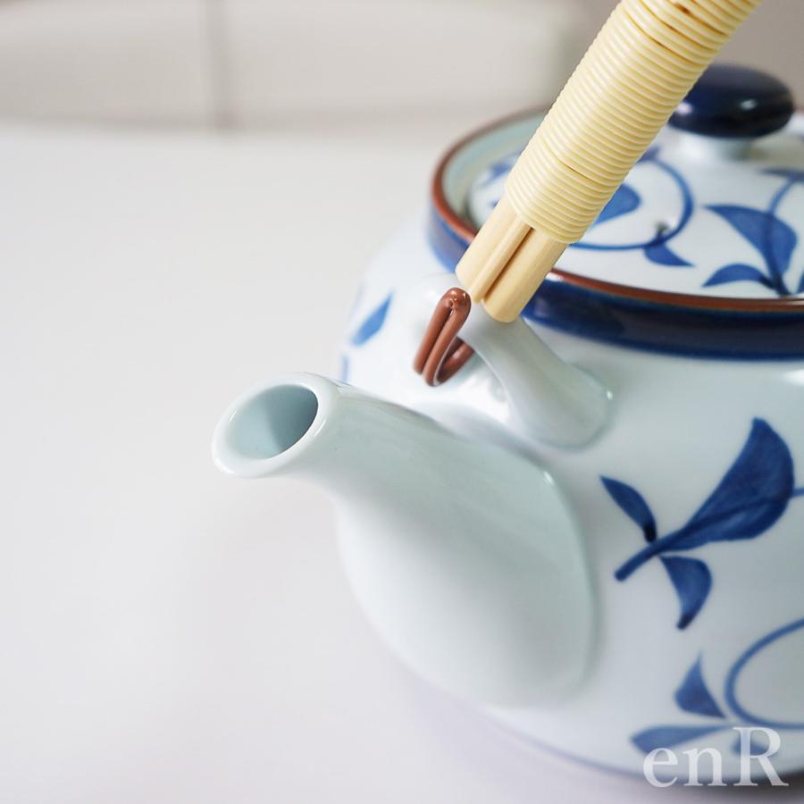 土瓶 8号 1500cc 波佐見焼 唐草 ブルー 茶こし付 おしゃれ 日本製