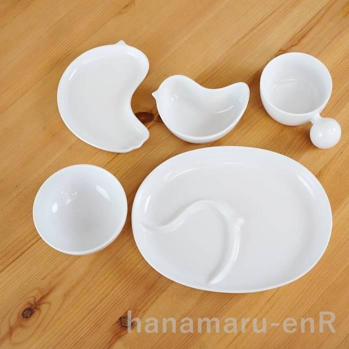 白山陶器 PiPi ピピ 子ども食器 5点セット ホワイト お食い初め 子ども