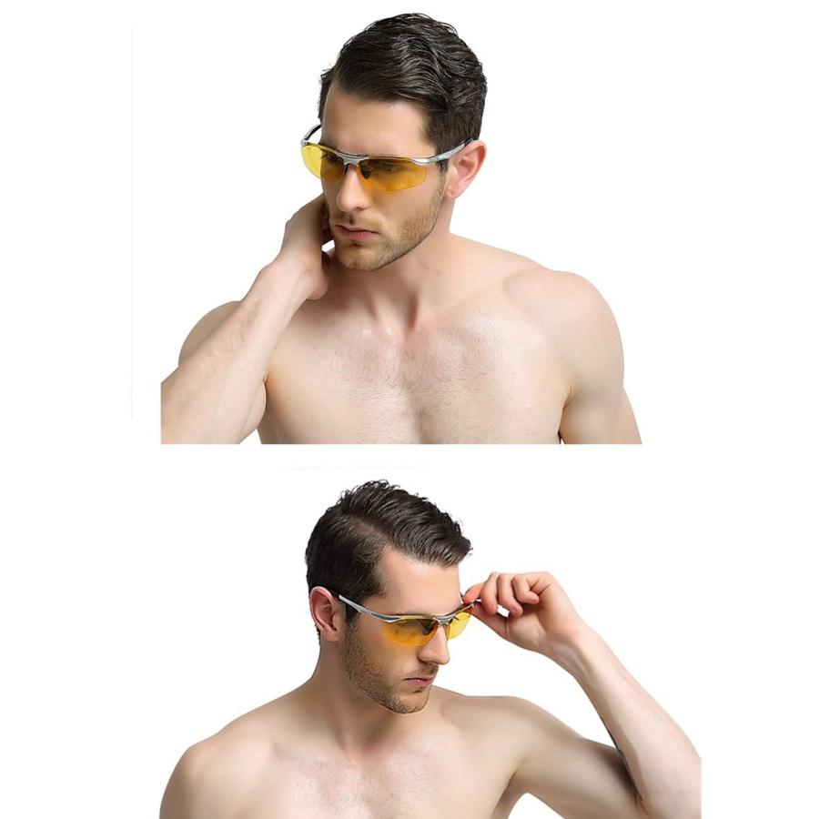 Soxick Hd 偏光サングラス スポーツ メガネ 夜間 運転 イエロー レンズ ドライブ 雨天 防眩効果 Uvカット メタル フレーム Hanamaru Ya 通販 Yahoo ショッピング