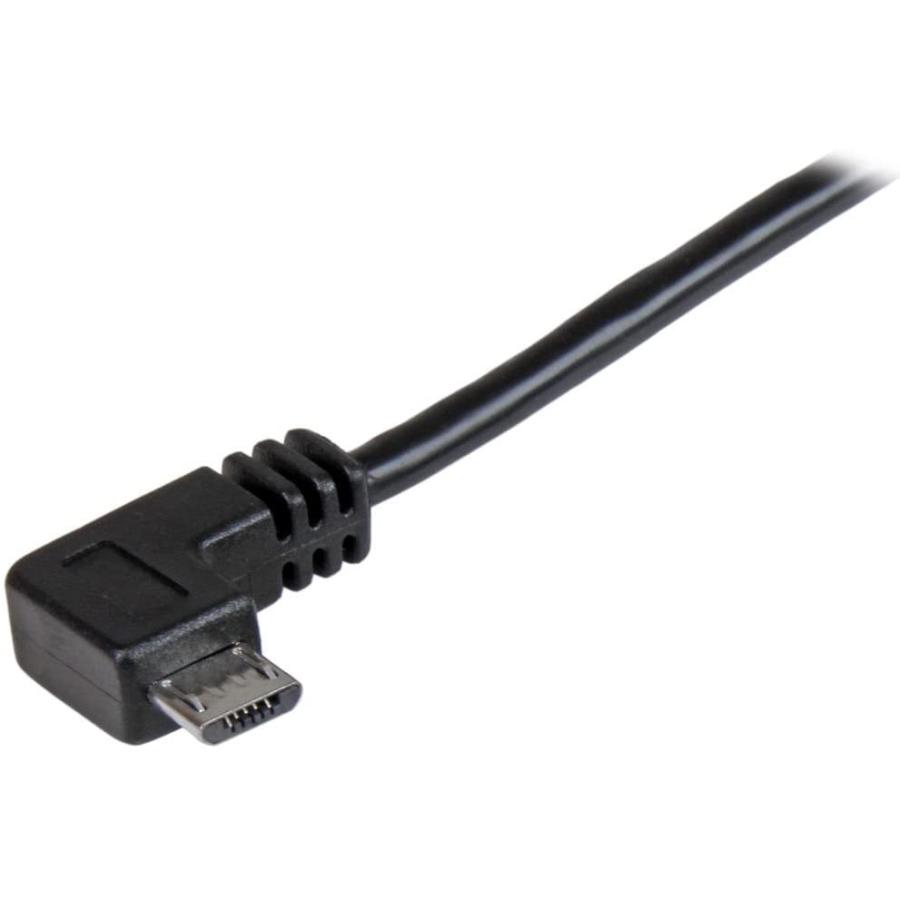 Micro USBケーブル 2m L型右向き オス オス USBAUB2MRA