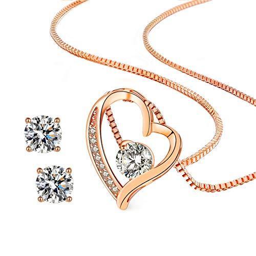 Jeconpal スワロフスキー レディース ネックレス オープンハート アクセサリー 18k ピンクゴールド 仕上げ 純銀925 金属アレ Hanamaru Ya 通販 Yahoo ショッピング