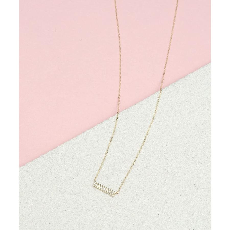 L&Co. (エルアンドコー) ペーパーバッグ&ペーパーボックス付 K10 バー モチーフ ダイヤモンド ペンダント ネックレス 66-76 L&Co エルアンドコー ペーパーバッグ&ペーパーボックス付 K10 バー モチーフ ダイヤモンド ペンダント ネックレス