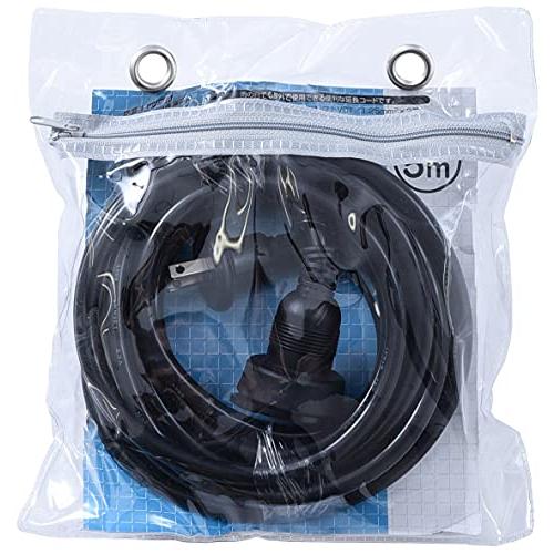 [山善] 延長コード 5m 1口 15A 125V 1500W 防雨型 ブラック 防水 ソフトケーブル（Yahoo!・Mantendo 良品ヤフー店）