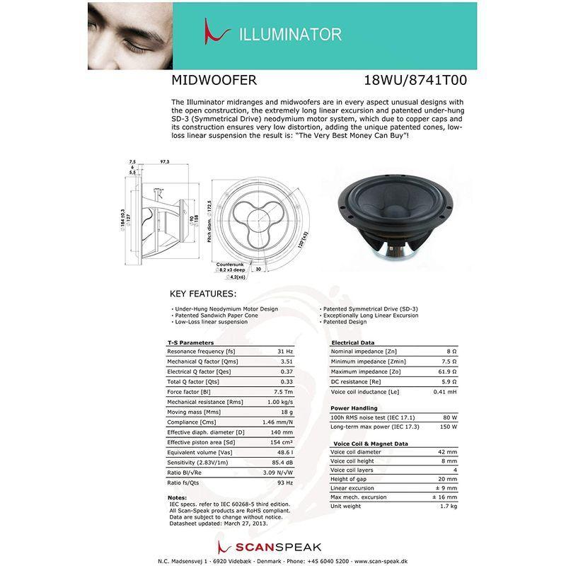 在庫有 国内正規品 Scan Speak 18wu8741t 18cmウーファー 8w ペア 18wu 8741t00 Illuminator ホームシアター Www Solidarite Numerique Fr