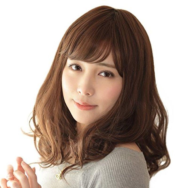 正式的 ウィッグ シナモンミディ 手植え 日本製ファイバー使用 流行りのゆるふわカール ミディアム パーマミディアム 全5色