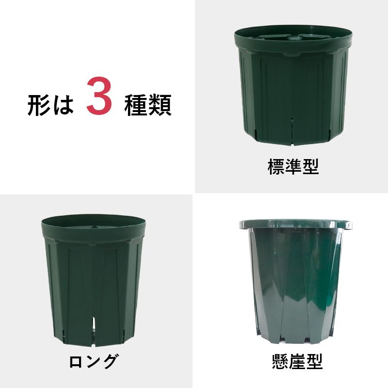 7号スリット鉢 懸崖タイプ（グリーン）直径21cm CSK-210 : 花実樹(はな