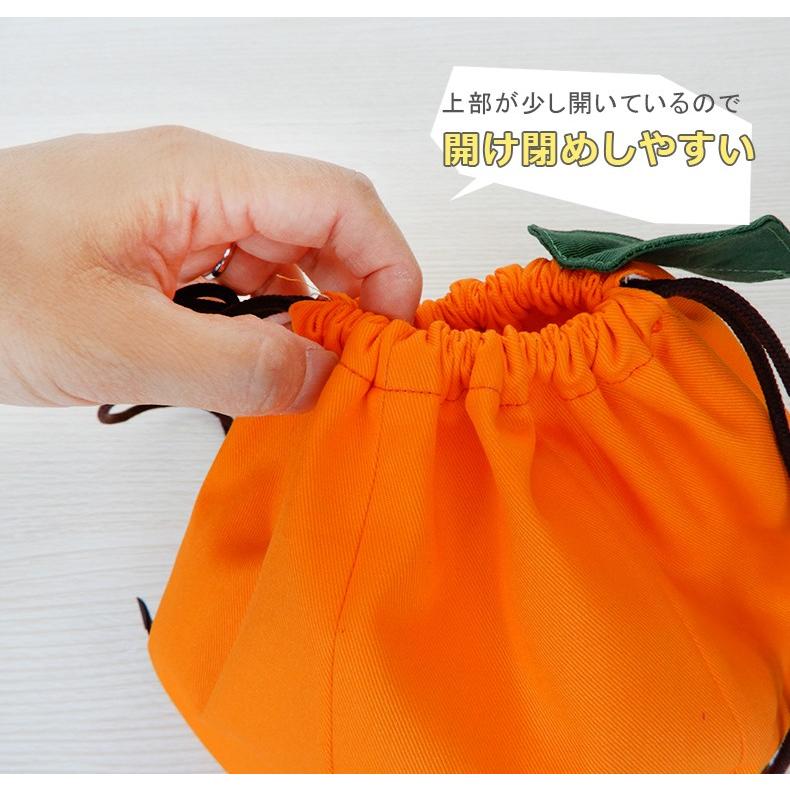 フルーツ巾着 大 リンゴ ゆず オレンジ ポーチ かわいい
