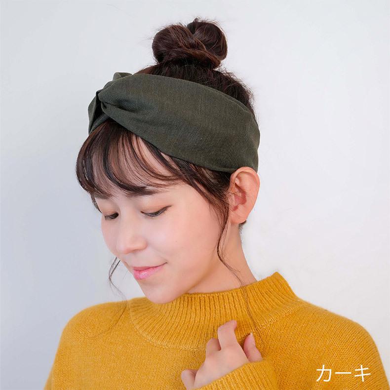 ヘアバンド サイズ調整が簡単 カチューシャ ダブルガーゼ クロスバンド