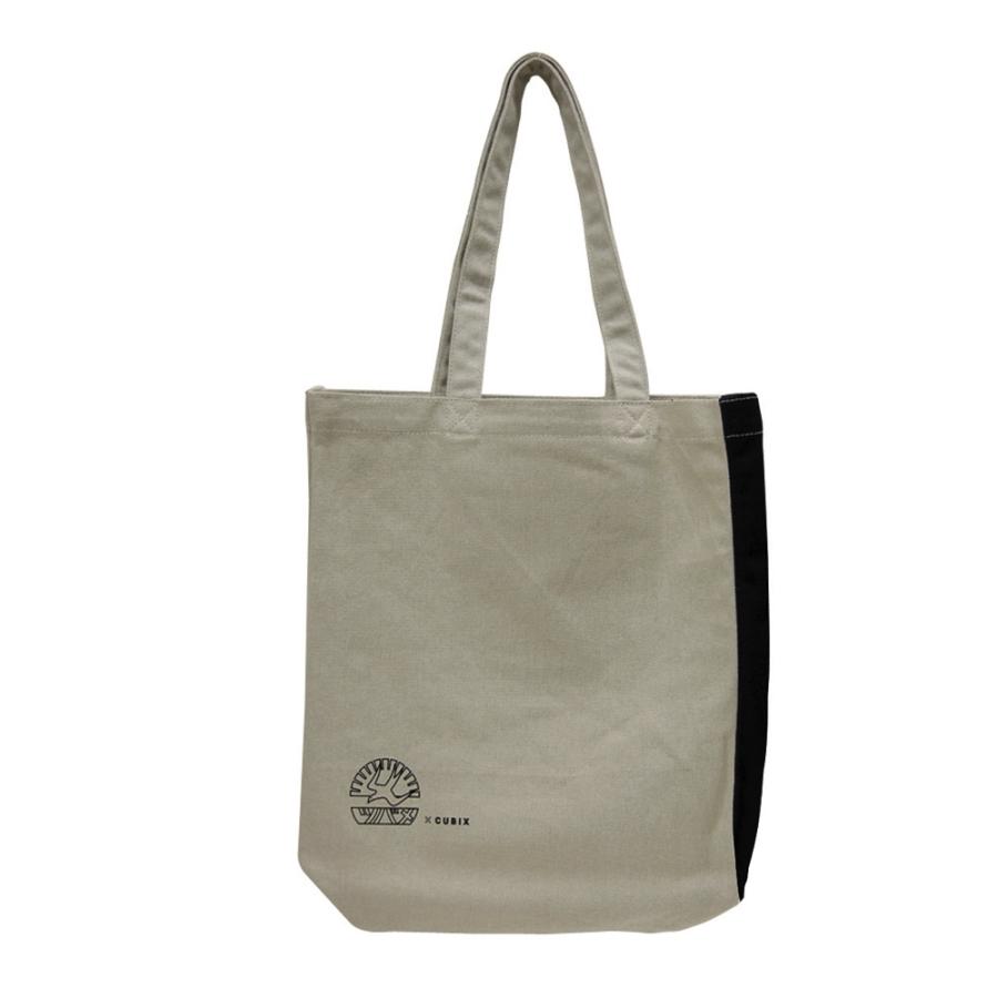大きめサイズのトートバッグ ツバメ×CUBIX グレー、ネイビー、カラシ