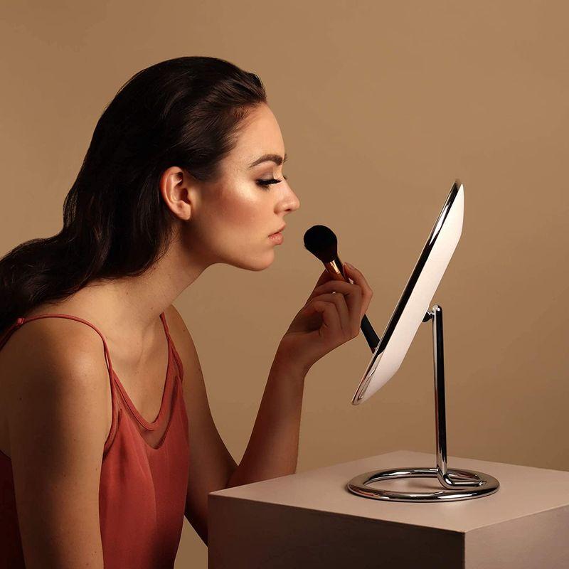 Fancii LED 化粧鏡 プレミアムメイクミラー 3ライト設定 金属女優ミラー、3色調光 コードレス 充電式 スタンド卓上鏡 (Vera｜hananooo｜02