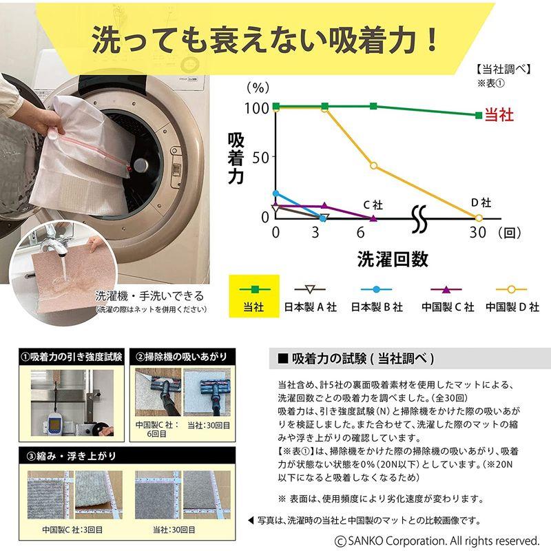 日本製 撥水 消臭 洗えるサンコー ずれない タイルカーペット 30×30cm ベージュセット 8枚フラットタイプ おくだけ吸着 ジョイント｜hananooo｜06