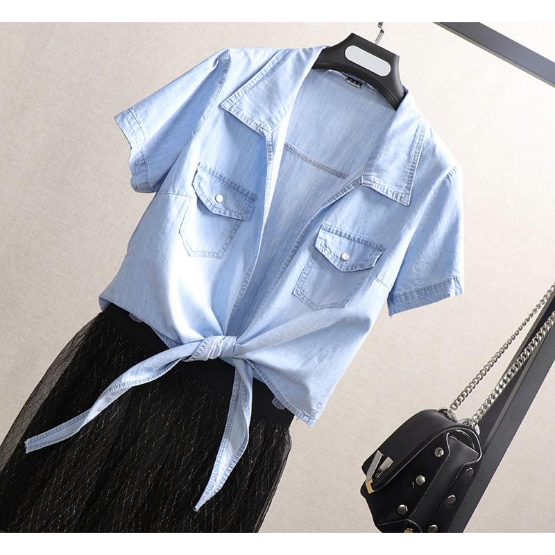デニムシャツ レディース カーディガン ボレロ ダンガリーシャツ アウター カジュアル デニム 人気 半袖 Uv 前結び 大きいサイズ Cs49 花の海ストア 通販 Yahoo ショッピング