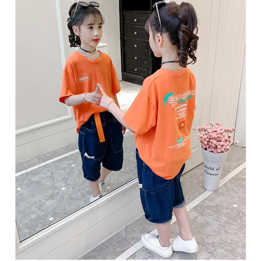 単品販売/受注生産 子供服 110サイズ Tシャツ ロングシャツ 長袖半袖シャツ ズボン セット 通販 キッズ 上下セット 女の子 2点セット ボーダー 韓国子供服 夏 半袖 綿 カジュアル ジーンズ tシャツ Tシャツ トップス 半ズボン パンツ セットアップ 上下 セット こども 可愛い きれいめ 110cm 120cm 130cm 140cm 150cm 160cm