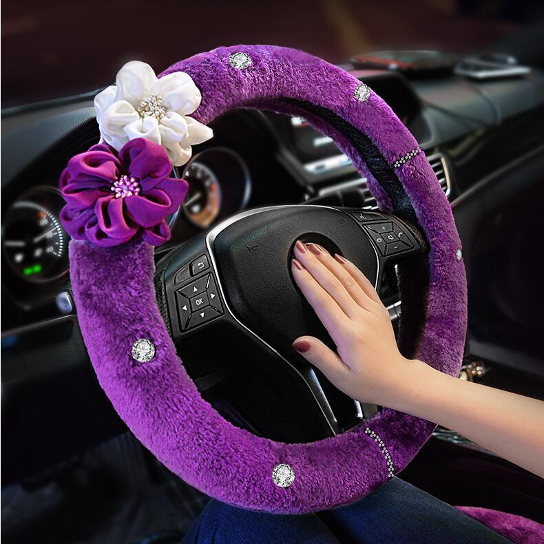 ハンドルカバー 軽自動車 ステアリングカバー インテリア 秋冬新作 ふわふわ 暖かい Mサイズ 38cm 女子 Cy21 花の海ストア 通販 Yahoo ショッピング