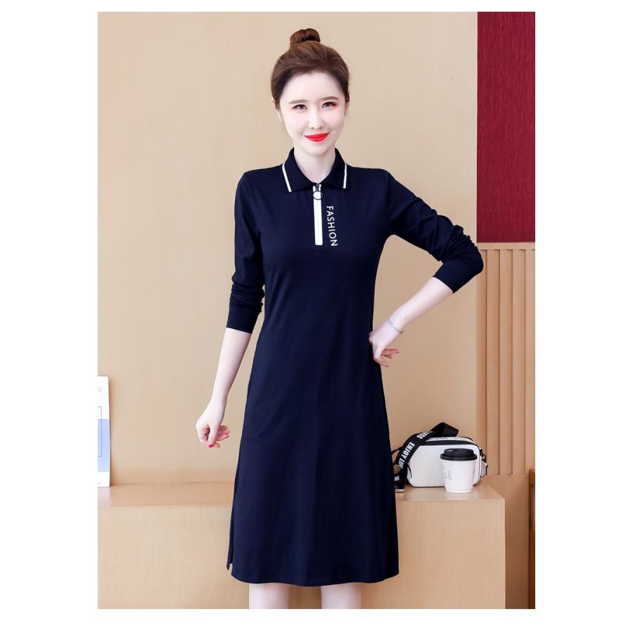 ポロワンピース レディース スポーツウェア ゴルフウェア ポロシャツ ワンピース ゴルフ 吸汗 長袖 カジュアル おしゃれ 秋 Gef44 花の海ストア 通販 Yahoo ショッピング