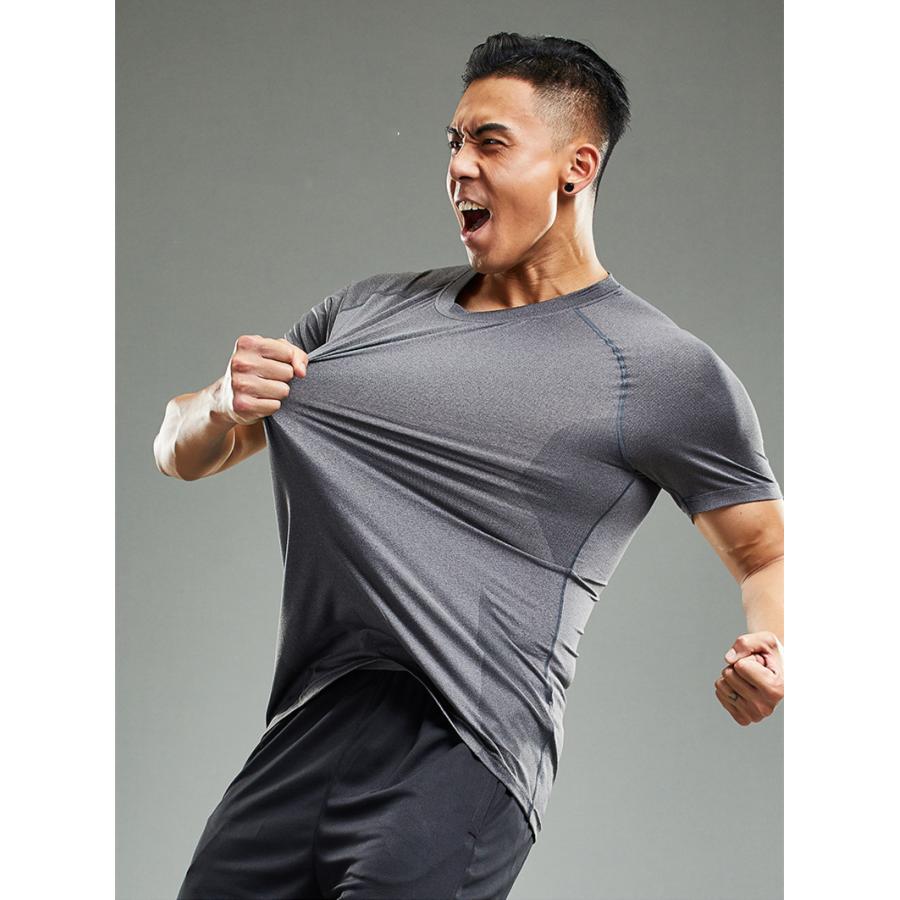 トレーニングウエア メンズ 上下セット 夏 スポーツウェア ランニングウェア ウォーキング ひんやり 冷感素材 クルーネック 通気 速乾 吸水 筋トレ 運動 Jsbx35 花の海ストア 通販 Yahoo ショッピング