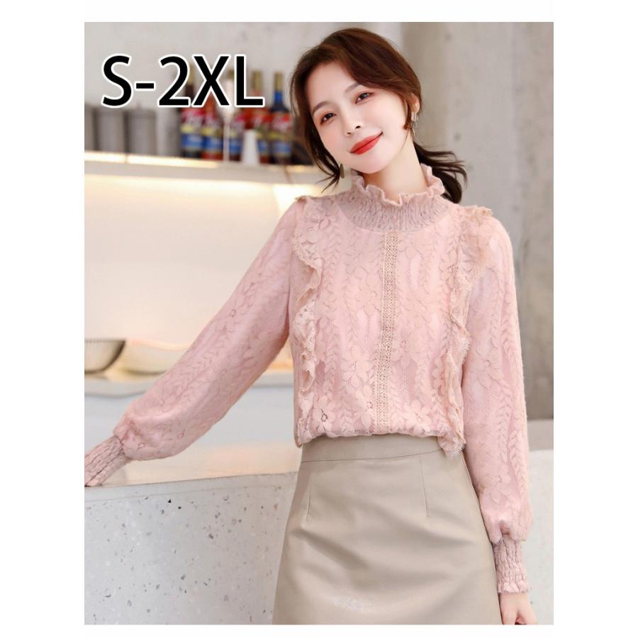 新作 シースルーレーストップス インナー コーデ ブラウス 裏起毛 レース レースカットソー ハイネック レースブラウス Ls6 花の海ストア 通販 Yahoo ショッピング