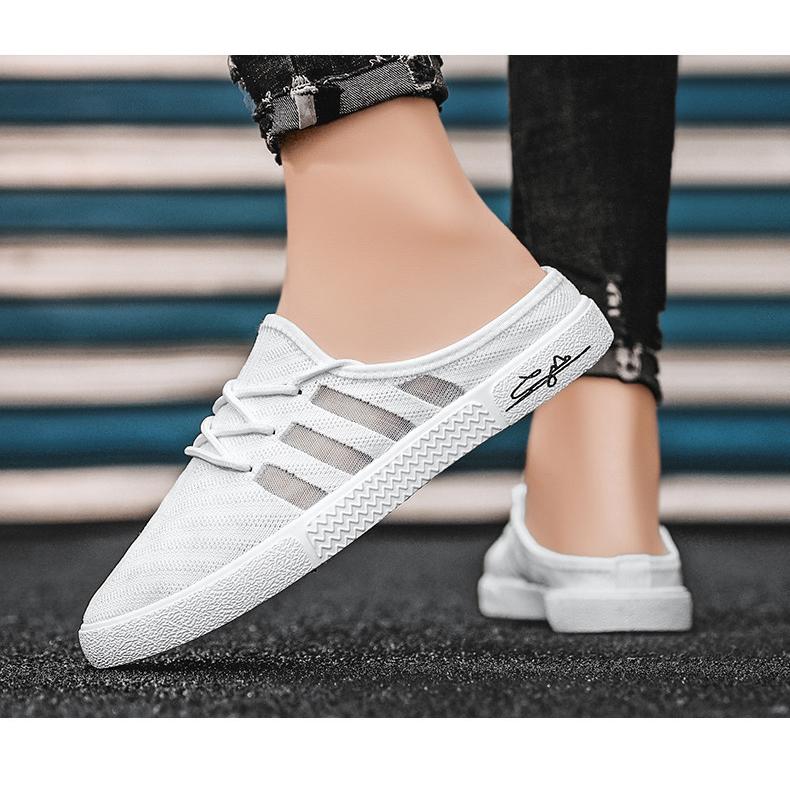 スニーカー メンズ スリッポン かかとなし 履きやすい シューズ ローカット シューズ 軽量 通気 おしゃれ スリッパ サボサンダル サマー靴 夏新作 Mansh31 花の海ストア 通販 Yahoo ショッピング