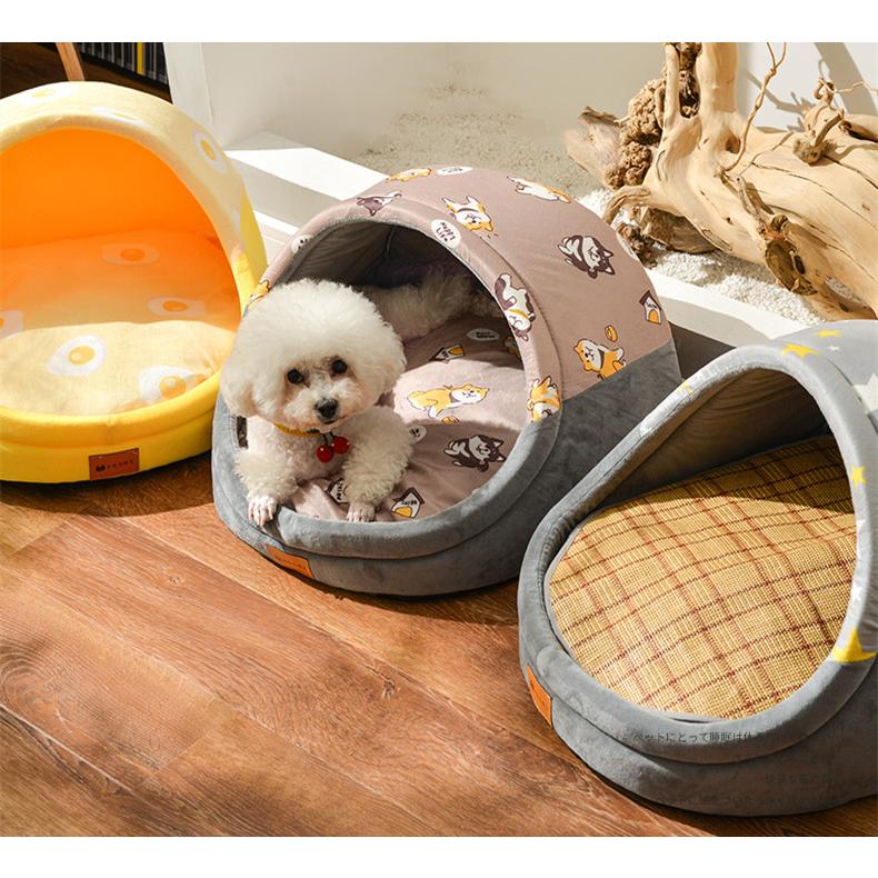 ペットベッド 犬猫 夏涼しい席付き 取り外し可能 犬猫兼用 ペット用品 ドーム型 ペット ハウス クールベッド 夏用マット ひんやり 暑さ対策 洗える 通気 Mg10 花の海ストア 通販 Yahoo ショッピング