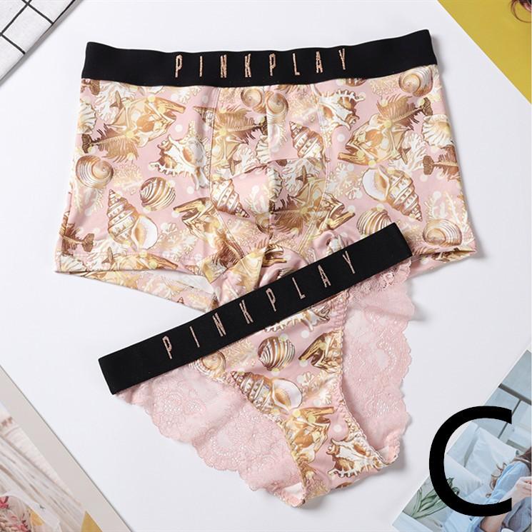 ショーツ メンズ レディース セットアップ ボクサーパンツ カップル ペア ブリーフ ペアルック お揃い インナ Ql6 花の海ストア 通販 Yahoo ショッピング