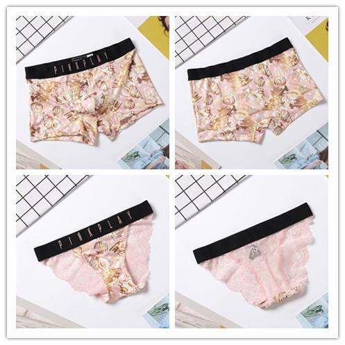 ショーツ メンズ レディース セットアップ ボクサーパンツ カップル ペア ブリーフ ペアルック お揃い インナ Ql6 花の海ストア 通販 Yahoo ショッピング