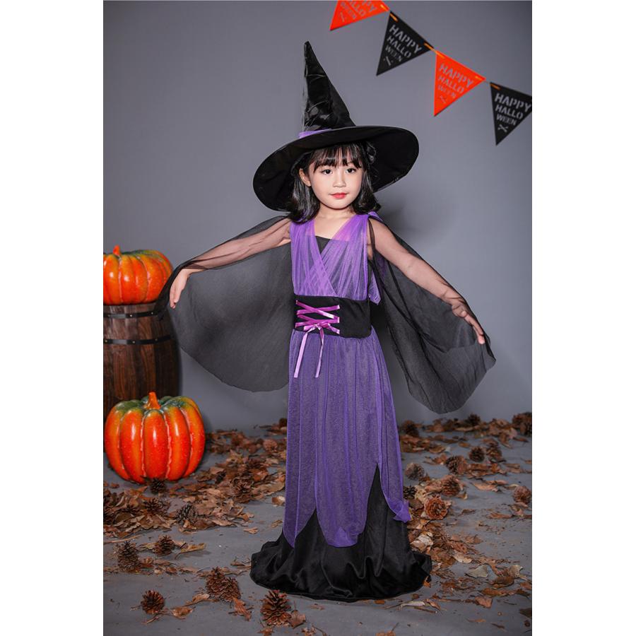 ハロウィン 魔女 子供 コスプレ ハロウィン 仮装 子供 女の子 コスチューム 衣装 子ども ドレス スカート 帽子付き パーティードレス 洋服 レース Wsj14 花の海ストア 通販 Yahoo ショッピング