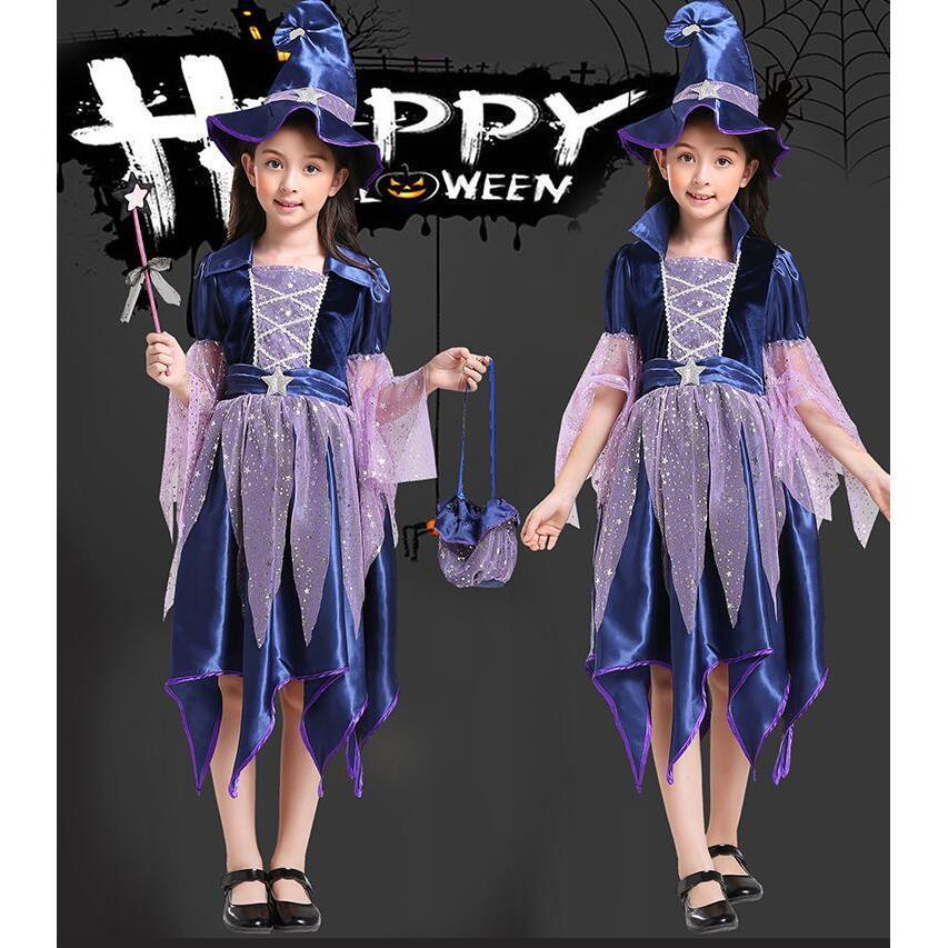 ハロウィン 魔女 子供 コスプレ ハロウィン 仮装 子供 女の子 コスチューム 衣装 子ども ドレス スカート 帽子付き パーティードレス 洋服 レース Wsj2 花の海ストア 通販 Yahoo ショッピング