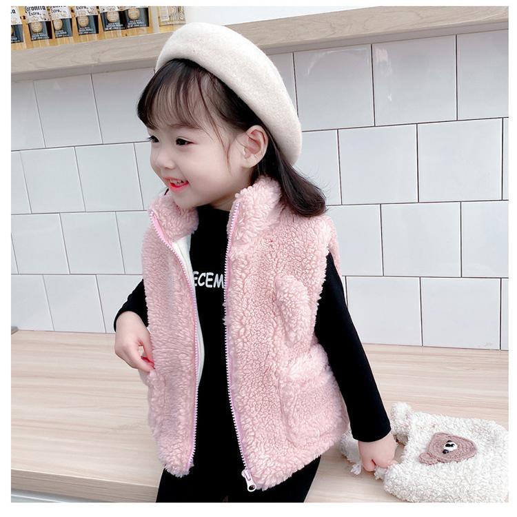 キッズ ベスト ボアベスト モコモコ ジレベスト 前開き 女の子 男の子 男女兼用 可愛い 子供服 アウター 防寒 暖かい あったか 秋冬 Xhm14 花の海ストア 通販 Yahoo ショッピング