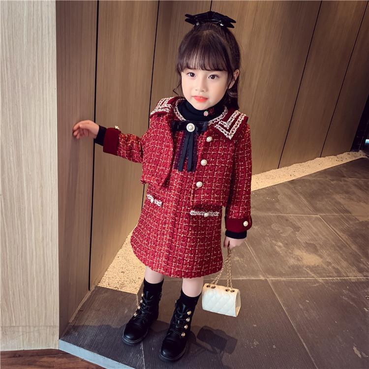 アウトレット チェック柄ワンピース 女の子 韓国服 こども服