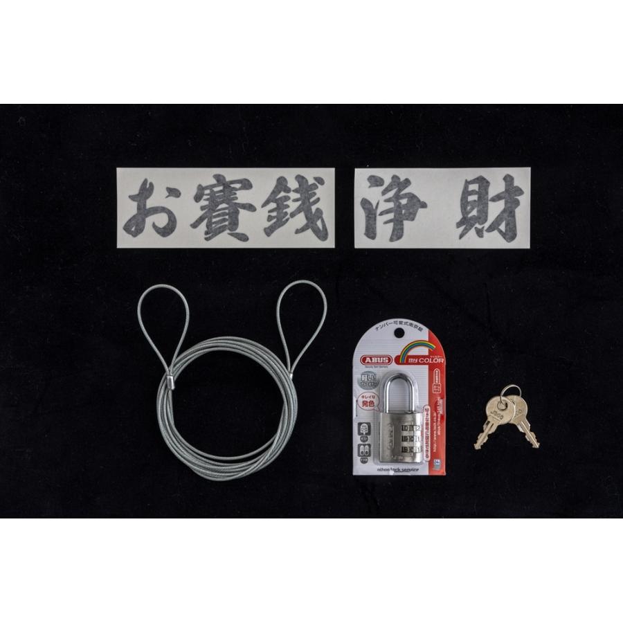 【お賽銭箱】屋根・小物入れ付き小型（寺社模様）水抜き穴あり　ステンレス製　引き出し鍵付き　盗難防止対策　お寺　神社