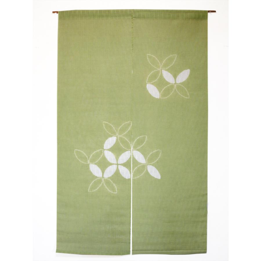 のれん 麻 七宝つなぎ 萌黄色 絞り 手染め 和風モダン : 華織苑 - 通販