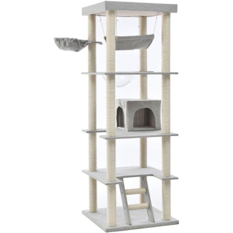 BTM キャットタワー 据え置き 省スペース 麻紐 多頭飼い ハンモック付き 段階 爪とぎ 全面麻紐 猫タワー スリム キャットハウス 猫 キャットタワー 据え置き 省スペース 麻紐 多頭飼い ハンモック付き 段階 爪とぎ 全面麻紐 猫タワー スリム キャットハウス 猫