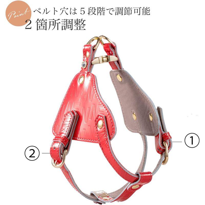 Now&Fountain ボディベルト Bタイプ ジュエリーエンボス 本革 ハーネス トイプードル ミニチュアダックスフンド ミニチュアシュ ミニチュアダックスフンド ボディベルト Bタイプ ジュエリーエンボス 本革 ハーネス トイプードル ミニチュアシュ