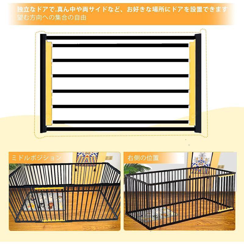 Rsoeei 黒いペットサークル 室内 ドッグサークル12面 犬 サークルケージ 小型 おしゃれ ペットフェンス ドア付き DIY ゲージ ペットフェンス 黒いペットサークル 室内 ドッグサークル12面 犬 サークルケージ 小型 おしゃれ ドア付き DIY ゲージ