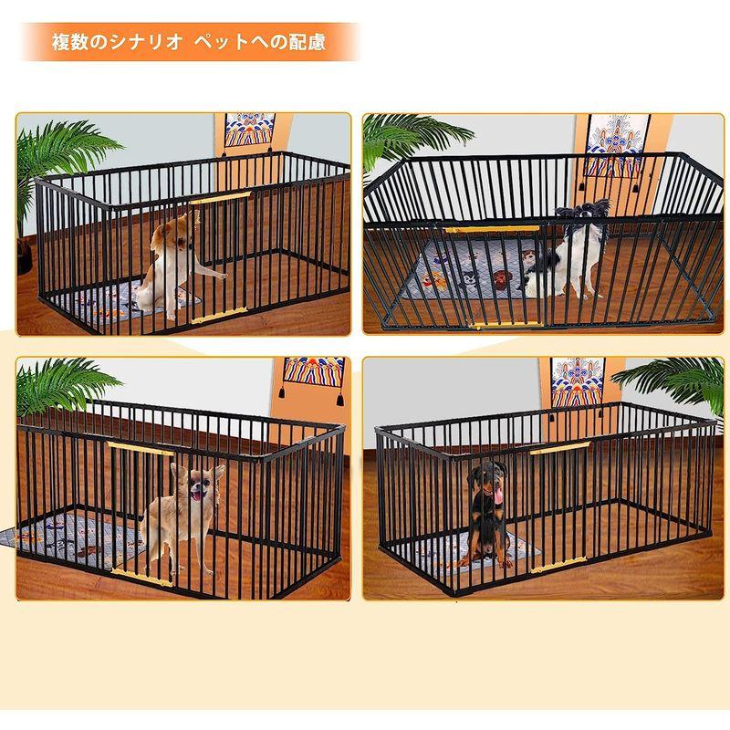 Rsoeei 黒いペットサークル 室内 ドッグサークル12面 犬 サークルケージ 小型 おしゃれ ペットフェンス ドア付き DIY ゲージ ペットフェンス 黒いペットサークル 室内 ドッグサークル12面 犬 サークルケージ 小型 おしゃれ ドア付き DIY ゲージ