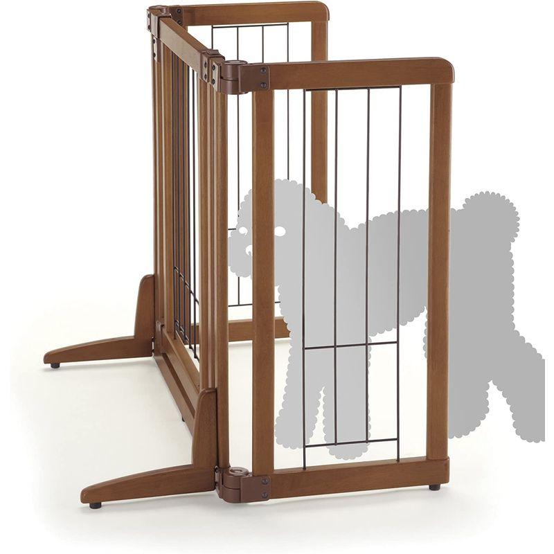 リッチェル ペット用 木製おくだけドア付ゲート S ブラウン S サイズ サイズ ペット用 木製おくだけドア付ゲート ブラウン