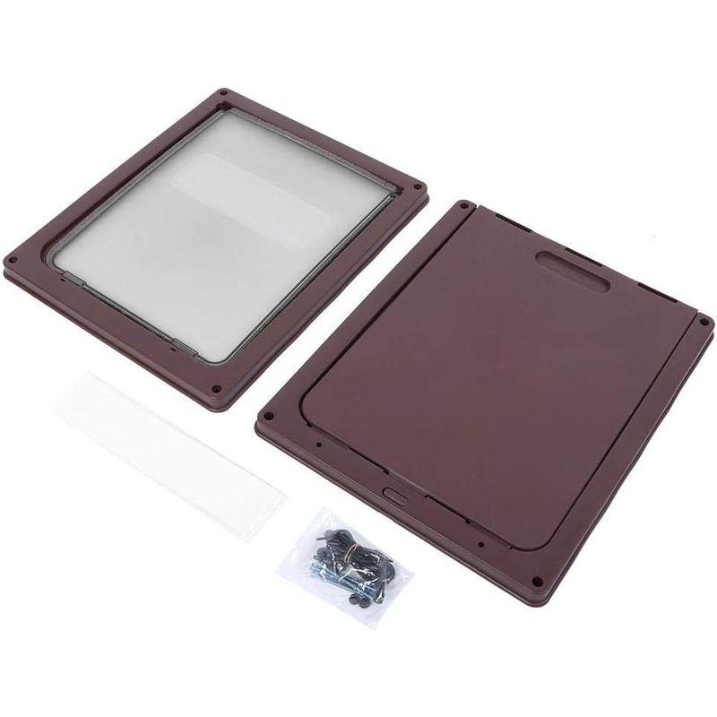 猫用 キャットドア ペット用ドア 犬ドア 犬猫用ドア 室内用 4つ回転方式 透明扉 冷暖房対策 設置簡単 丈夫 耐久性(ブラウン) 4つ回転方式 キャットドア ペット用ドア 犬ドア 犬猫用ドア 室内用 透明扉 冷暖房対策 設置簡単 丈夫 耐久性 ブラウン