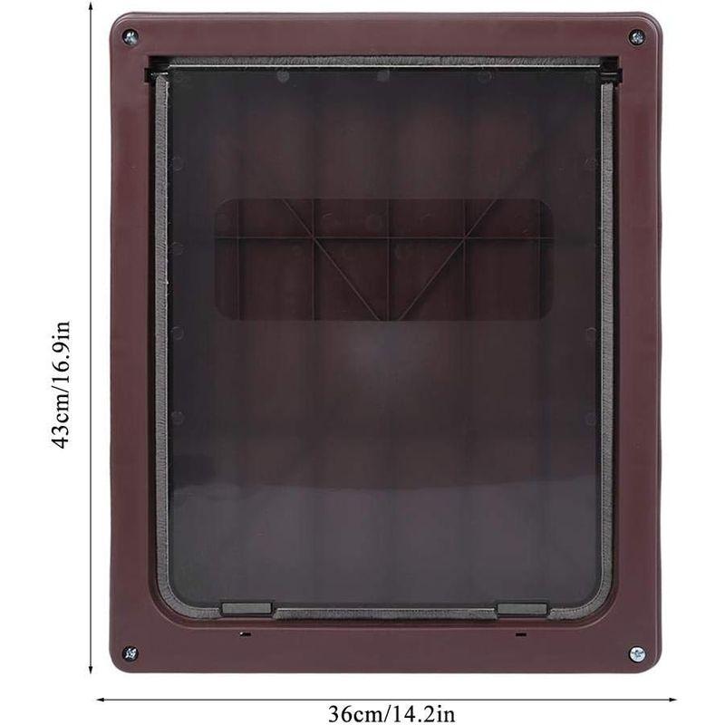 猫用 キャットドア ペット用ドア 犬ドア 犬猫用ドア 室内用 4つ回転方式 透明扉 冷暖房対策 設置簡単 丈夫 耐久性(ブラウン) 4つ回転方式 キャットドア ペット用ドア 犬ドア 犬猫用ドア 室内用 透明扉 冷暖房対策 設置簡単 丈夫 耐久性 ブラウン