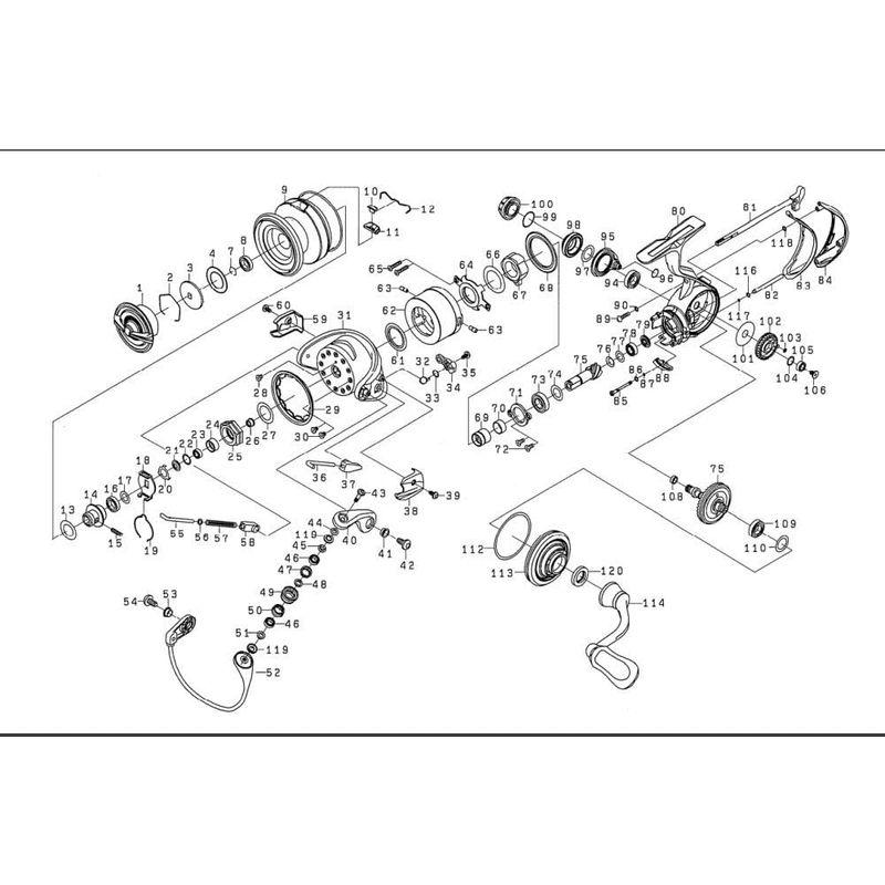 ダイワ(DAIWA) 純正パーツ 18 イグジスト FC LT2500S-CXH ハンドル 部品番号 114 部品コード 1H2A72 00 部品番号 部品コード 1H2A72 DAIWA 純正パーツ イグジスト FC LT2500S CXH ハンドル