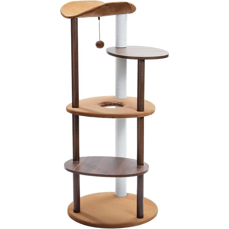 PETEPELA(ぺテぺラ) キャットタワー 木製 木目調 猫タワー スリム おしゃれ シンプル 爪研ぎ カーブ 運動不足解消 丸めな板 人 ぺテぺラ キャットタワー 木製 木目調 猫タワー スリム おしゃれ シンプル 爪研ぎ カーブ 運動不足解消 丸めな板 人 ￥