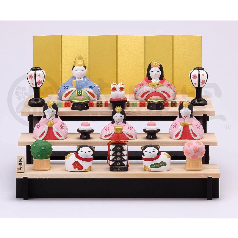 ★11時間以内発送★美品 錦彩さくら雛(組み立て式三段飾り)男雛6cm・女雛5.5cm 【Y2244699723】(11330円)