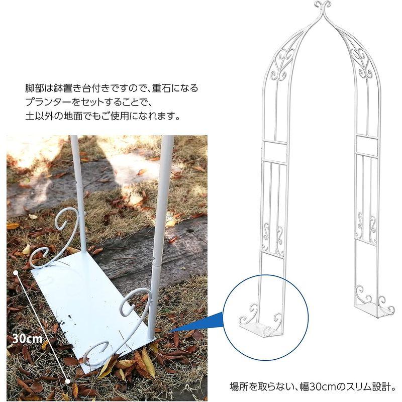 ［即日発送］ ガーデンガーデン アイアン スタンドフェンス フルアーチ ホワイト STF-W1100-WHT 【Q1990305233】(10046円)