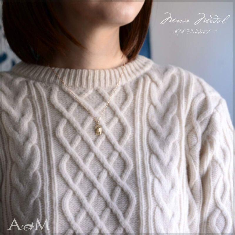 匿名！送料無料！ アロハマナ ネックレス ハワイアンジュエリー アクセサリー レディース 女性 メンズ 男性 K14 イエローゴールド マリア メダイ スクエ 【SKC7622518128】(26915円)