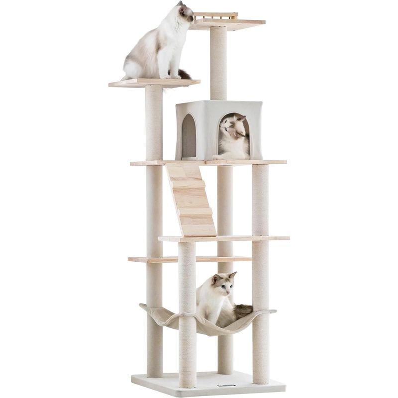 Mwpo キャットタワー 木製 キャットタワー シンプル 自然 天然木 人気 ハンモック キャットランド 据え置き スリム設計 2つ高いベッ キャットタワー 木製 シンプル 自然 天然木 人気 ハンモック キャットランド 据え置き スリム設計 2つ高いベッ 邱