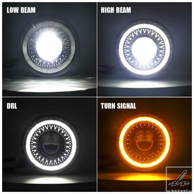 並行輸入品】 7インチ LED ハローヘッドライト9インチヘッド