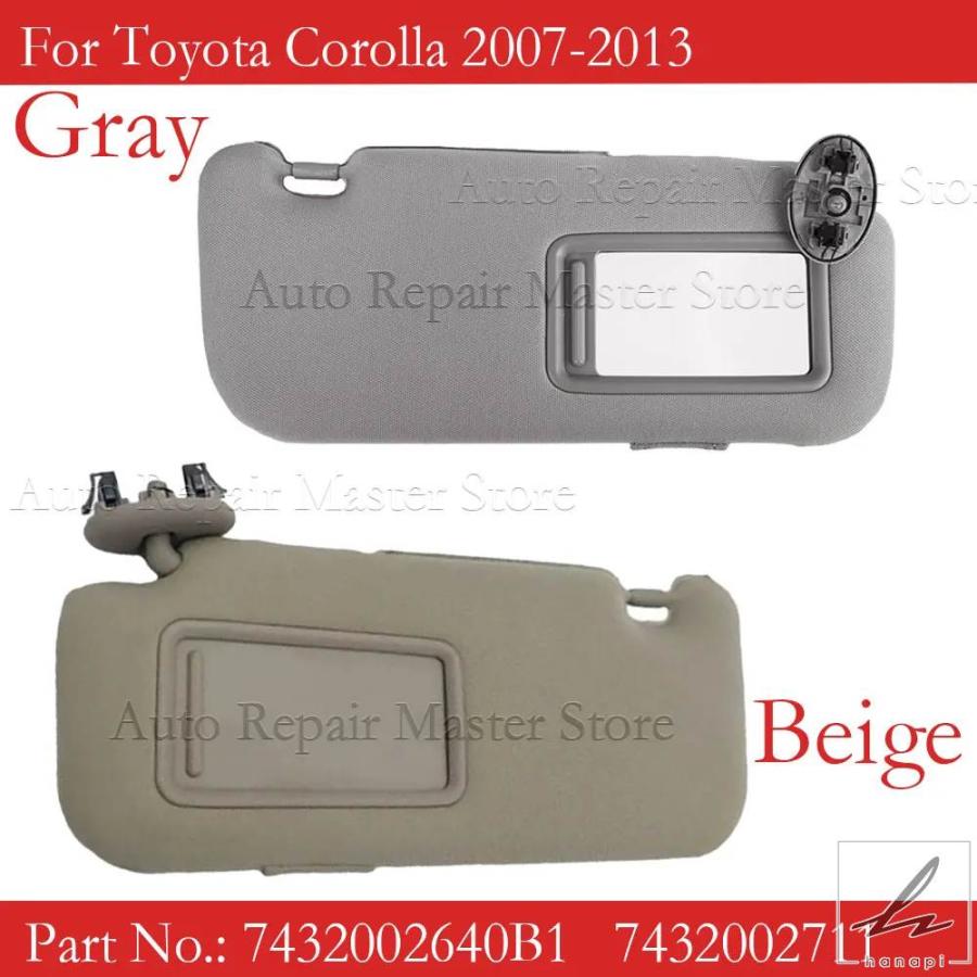 並行輸入品】 グレーベージュサンバイザー バニティミラー付き