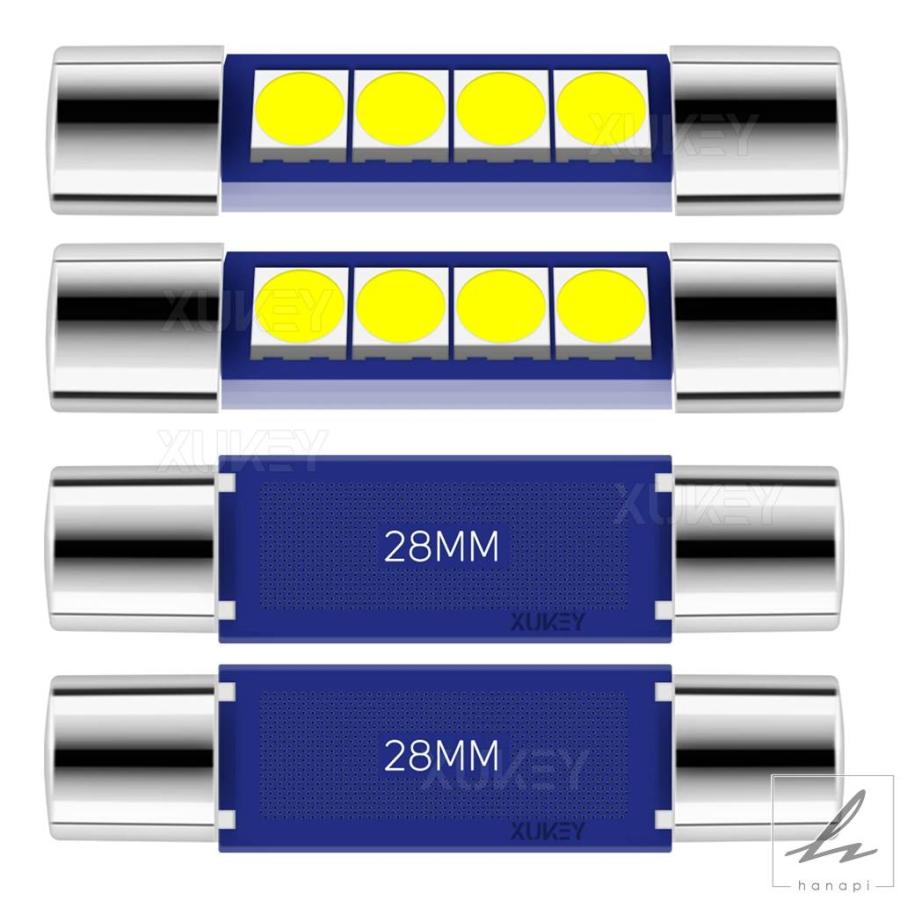 4X 28MM 29MM 6614F フェストゥーン LED電球 ホワイト 超高輝度 6612F 6641 6000K 化粧鏡ライト サン ...